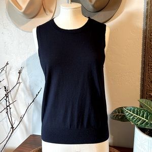 J.Crew Merino Wool Sleeveless Sweater/top. size M Dark Navy